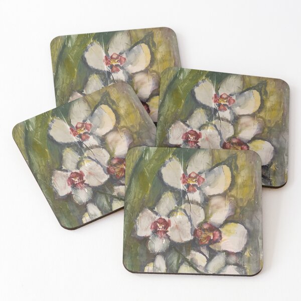 Item preview, Textured White Orchids Painting  designed and sold by San159.