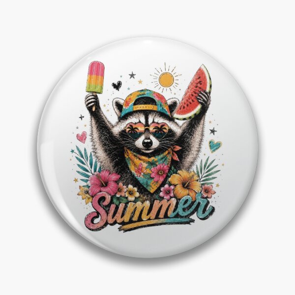 Item preview, Summer Raccoon, Beach Vibes Popsicle Watermelon Graphic, Cute Tropical Animal designed and sold by DesignDenDo ⭐⭐⭐⭐⭐.