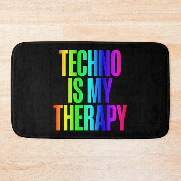 Item preview, Neon Rainbow Techno Is My Therapy Rave designed and sold by SPAZE-Typo.