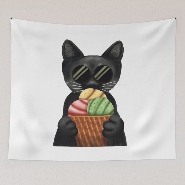 Item preview, The Midnight Café Familiars | Pastel Goth Dessertcore Black Cat Kawaii Art designed and sold by More Prussian Blue.