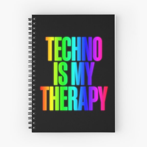 Item preview, Techno Is My Therapy Glowing Neon Rainbow Rave designed and sold by SPAZE-Typo.