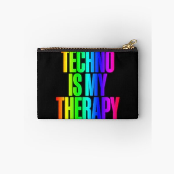 Item preview, Techno Is My Therapy Glowing Neon Rainbow Rave designed and sold by SPAZE-Typo.
