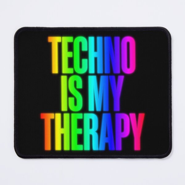 Item preview, Techno Is My Therapy Glowing Neon Rainbow Rave designed and sold by SPAZE-Typo.