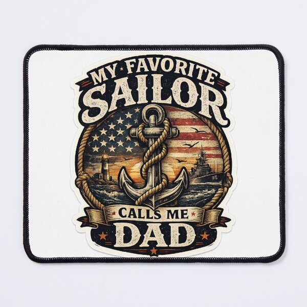 Item preview, My Favorite Sailor Calls Me Dad Vintage Nautical Father Gift Artwork designed and sold by JustCrafted.