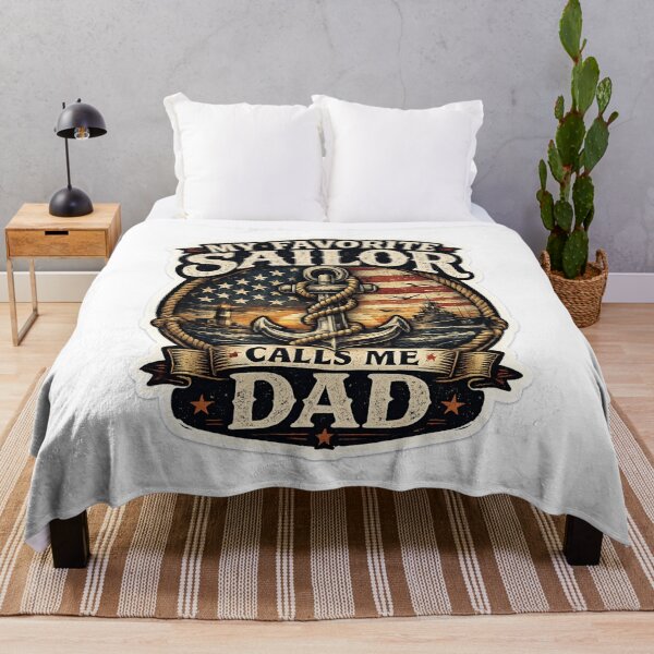 Item preview, My Favorite Sailor Calls Me Dad Vintage Nautical Father Gift Artwork designed and sold by JustCrafted.