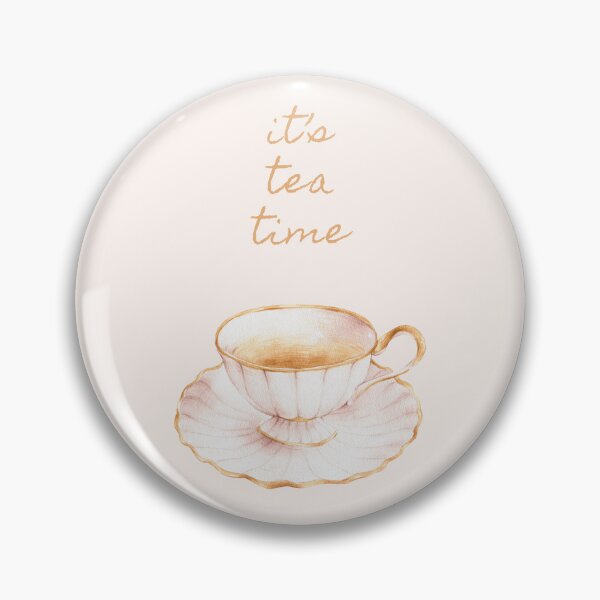 Item preview, Watercolor Teacup Design ft. Quote: "It's Tea Time", Gifts for Tea Enthusiasts, Beige Minimalist Decor & Stationery designed and sold by SpringTeaDesigns.