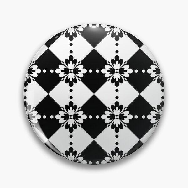 Aperçu de l'œuvre Nœud papillon royal noir et blanc alterné style floral créée et vendue par Here's To Endless Possibilities.