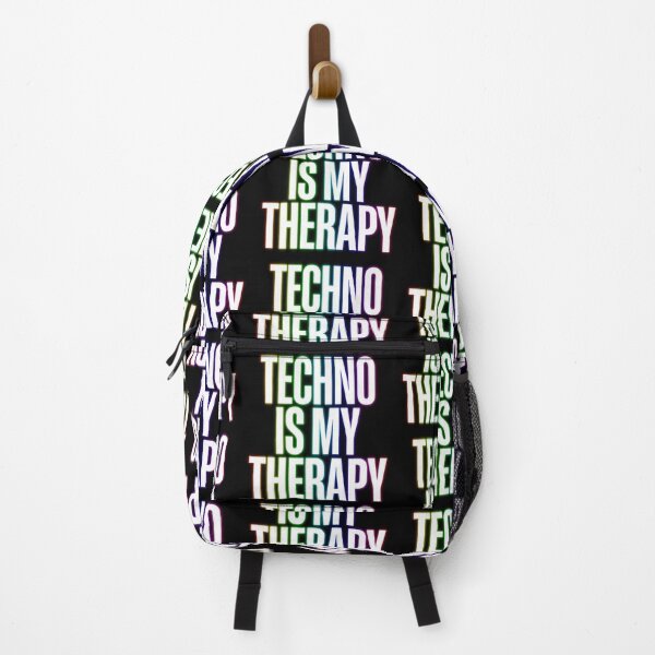 Item preview, Techno Is My Therapy White Neon Rainbow Rave designed and sold by SPAZE-Typo.