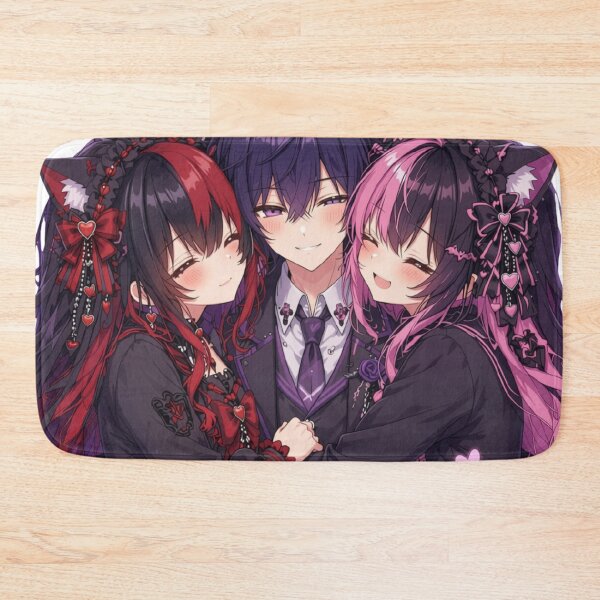 Item preview, Gothic Neko Trio – Dark Anime Cat Girls & Boy designed and sold by Revyra.