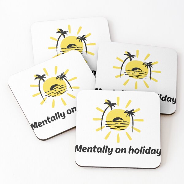 Artikelvorschau, „Mental im Urlaub“ – Lustige Sommertasse | Kaffeetasse mit Strand-Sonnenuntergangsmotiv | Geschenkidee für tropische Urlaubstage entworfen und verkauft von TheEkyShop.