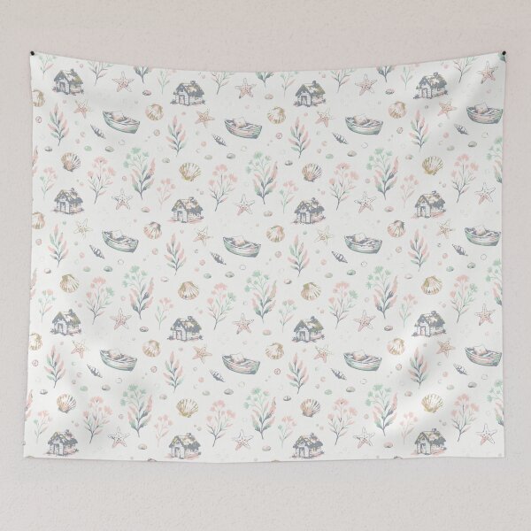 Item preview, Soft Coastal Cottage Decor | Pastel Seaside Pattern designed and sold by Mellowtint Studio.