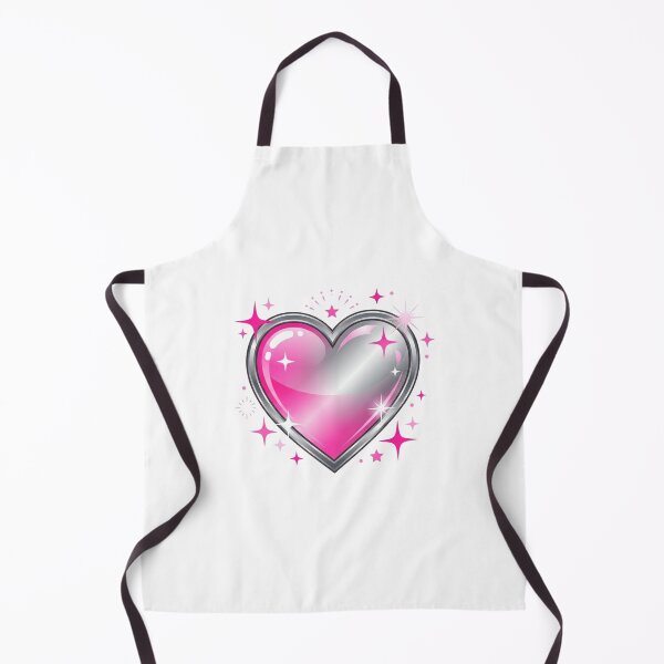 Item preview, Y2K Glossy Pink and Silver Heart with Sparkles designed and sold by Pixele.