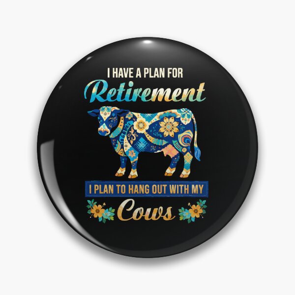 Item preview, Retirement Plan Hang Out With My Cows - Funny Floral Cow Art designed and sold by BendyBeasts.