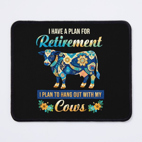 Item preview, Retirement Plan Hang Out With My Cows - Funny Floral Cow Art designed and sold by BendyBeasts.