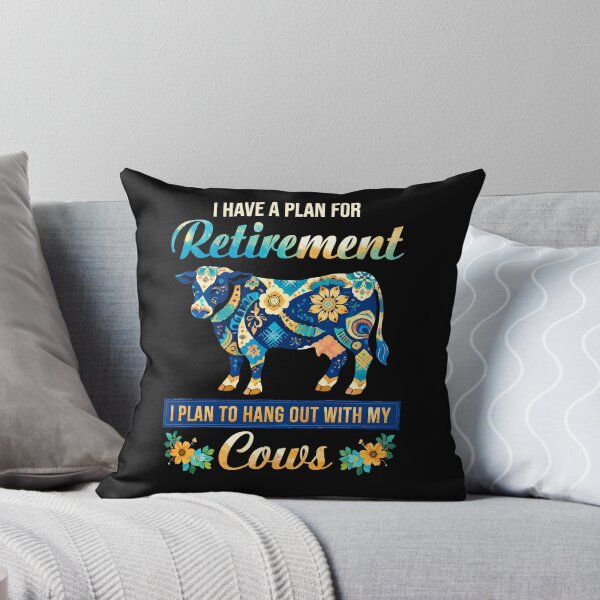 Item preview, Retirement Plan Hang Out With My Cows - Funny Floral Cow Art designed and sold by BendyBeasts.