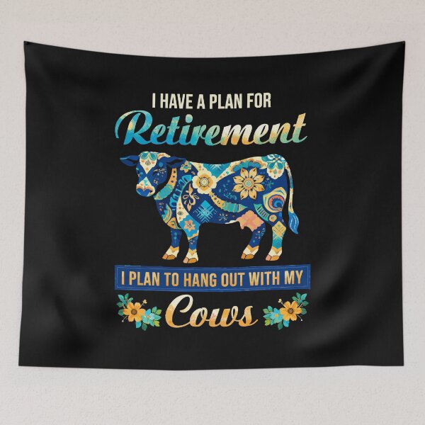 Item preview, Retirement Plan Hang Out With My Cows - Funny Floral Cow Art designed and sold by BendyBeasts.