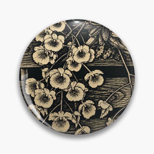 Item preview, Creeping Orchids on Wooden Planks | Botanical Linocut designed and sold by Linoluca.