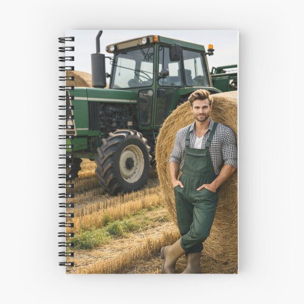 Artikelvorschau, Attraktiver Bauer mit Traktor und Heuballen – Landschaftsmalerei entworfen und verkauft von UmSkelig834.