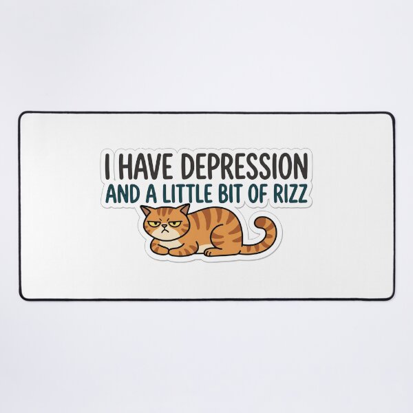 Item preview, Grumpy Cat Depression & Rizz Quote designed and sold by Pixele.