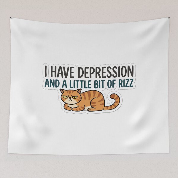 Item preview, Grumpy Cat Depression & Rizz Quote designed and sold by Pixele.