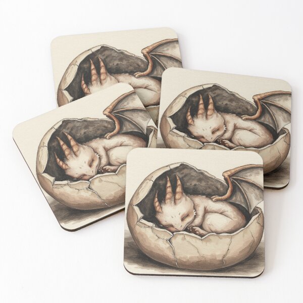Item preview, Cute Baby Dragon Sleeping in Cracked Egg designed and sold by StudioForge.