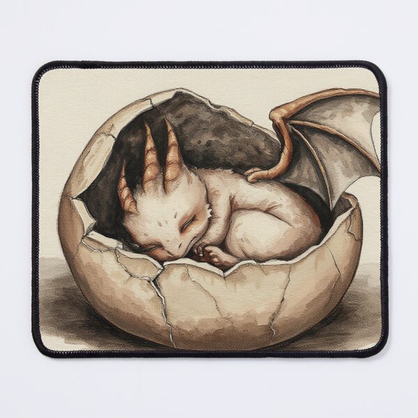 Item preview, Cute Baby Dragon Sleeping in Cracked Egg designed and sold by StudioForge.