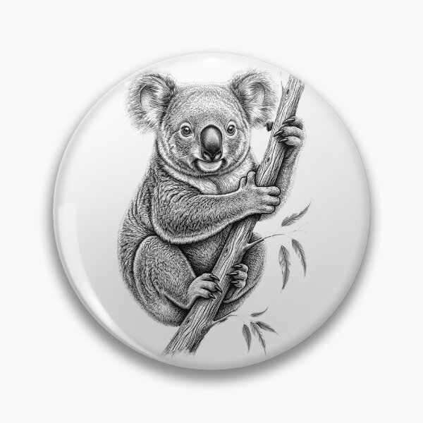 Item preview, Koala - Realistic Minimalistic Black and White designed and sold by Minimalisticaly.
