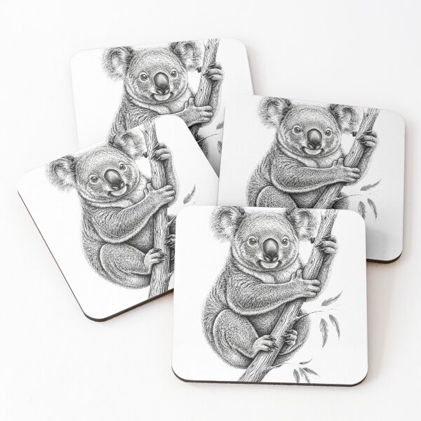 Item preview, Koala - Realistic Minimalistic Black and White designed and sold by Minimalisticaly.