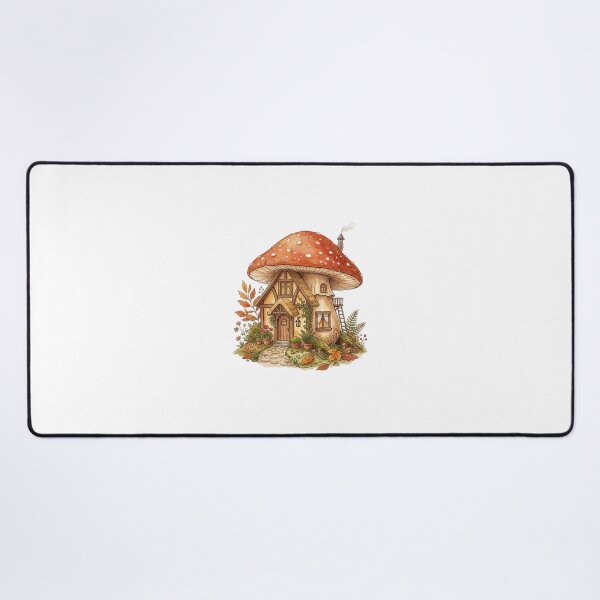 Item preview, Cozy Autumn Mushroom Cottage Watercolor designed and sold by Pixele.