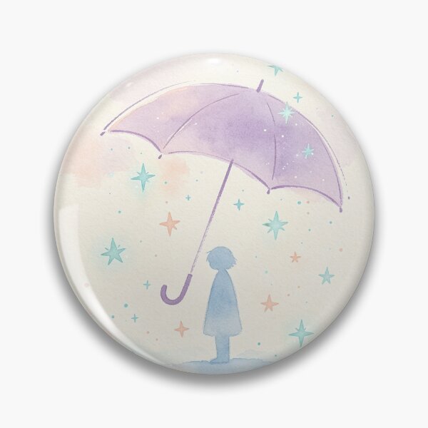 Item preview, Protected by Stars - Dreamy Pastel Watercolor Umbrella Art designed and sold by Chaos world.