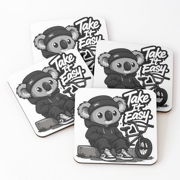 Item preview, Take It Easy Koala – BMX Streetwear Cartoon Mascot Sticker designed and sold by Aesthicer.