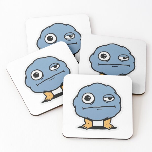 Item preview, Deadpan Blue Blob Cartoon Sticker designed and sold by Pixele.