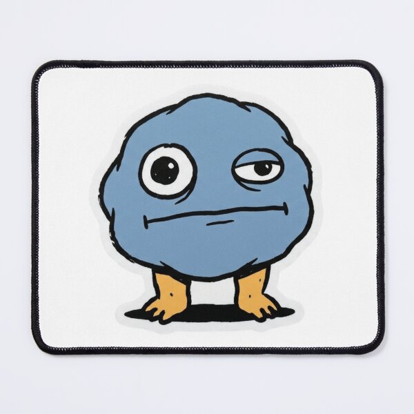 Item preview, Deadpan Blue Blob Cartoon Sticker designed and sold by Pixele.