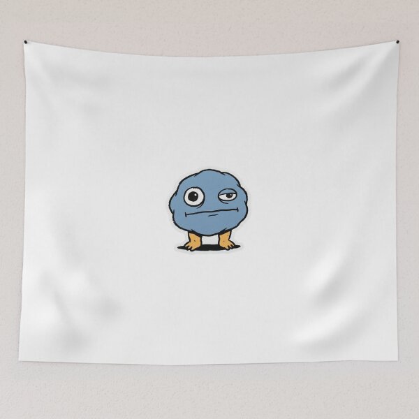 Item preview, Deadpan Blue Blob Cartoon Sticker designed and sold by Pixele.