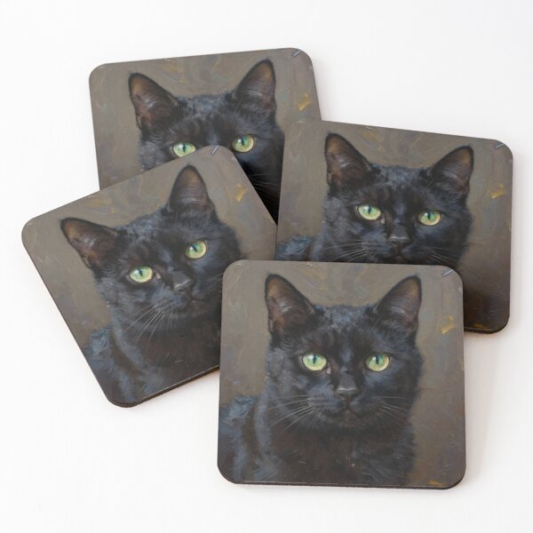 Item preview, Folk Art Black Cat Silhouette Illustration designed and sold by NocturnalChroD.