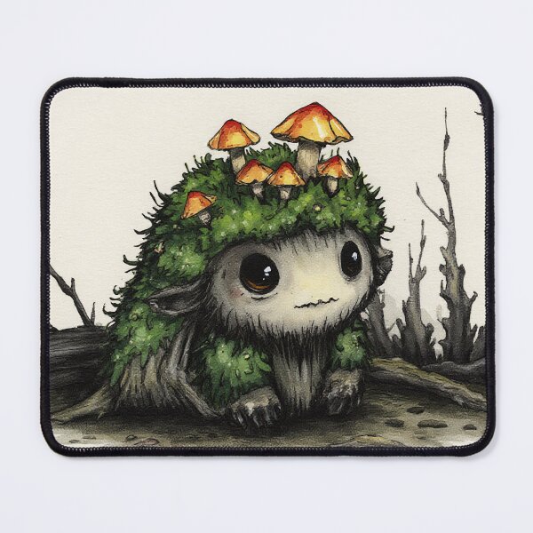 Artikelvorschau, Niedlicher Waldmoosgeist mit Pilz entworfen und verkauft von StudioForge.