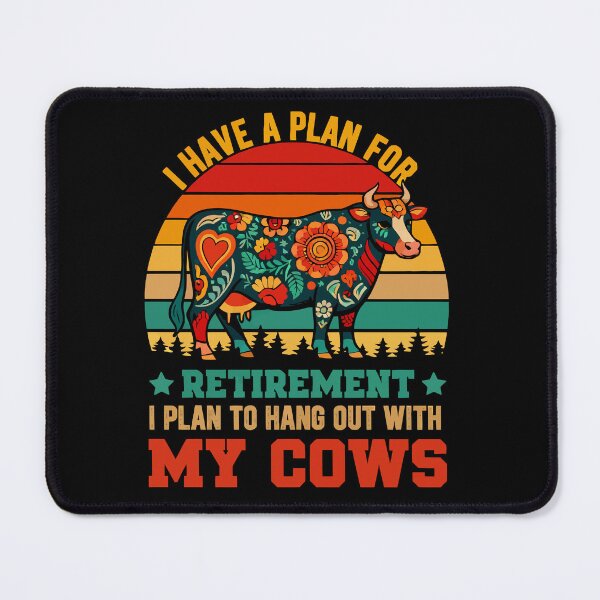 Item preview, Retirement Plan Hang Out With My Cows - Funny Floral Cow Art designed and sold by BendyBeasts.
