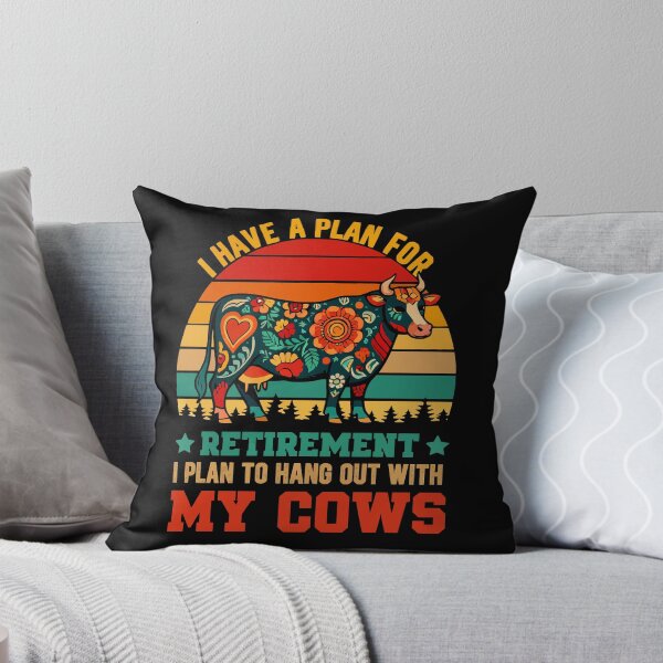Item preview, Retirement Plan Hang Out With My Cows - Funny Floral Cow Art designed and sold by BendyBeasts.
