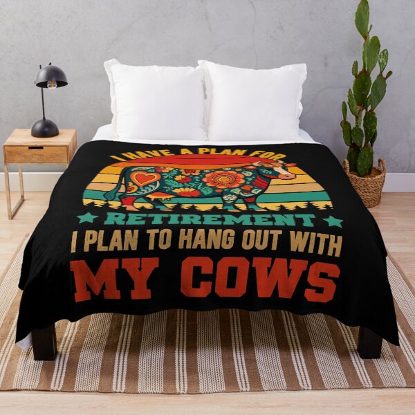Item preview, Retirement Plan Hang Out With My Cows - Funny Floral Cow Art designed and sold by BendyBeasts.
