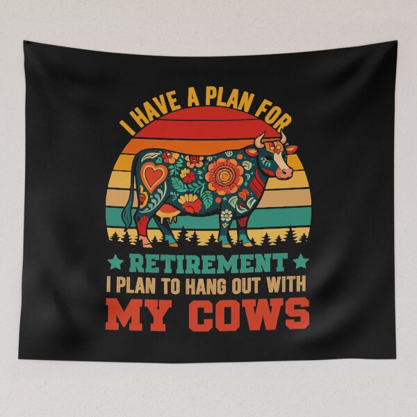 Item preview, Retirement Plan Hang Out With My Cows - Funny Floral Cow Art designed and sold by BendyBeasts.