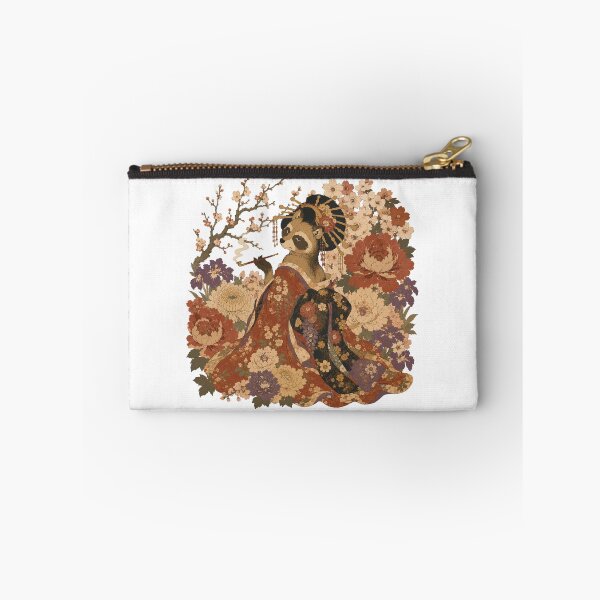 Item preview, Tanuki Oiran - Japanese Raccoon Dog in Floral Kimono designed and sold by medicalkinoko.