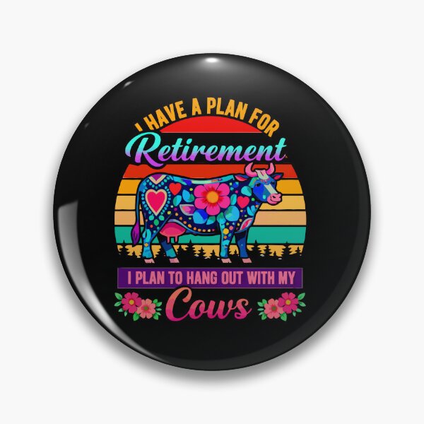 Item preview, Retirement Plan Hang Out With My Cows - Funny Floral Cow Art designed and sold by BendyBeasts.