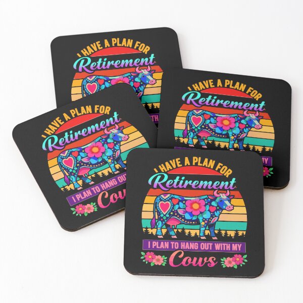 Item preview, Retirement Plan Hang Out With My Cows - Funny Floral Cow Art designed and sold by BendyBeasts.