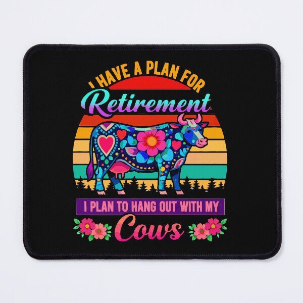 Item preview, Retirement Plan Hang Out With My Cows - Funny Floral Cow Art designed and sold by BendyBeasts.