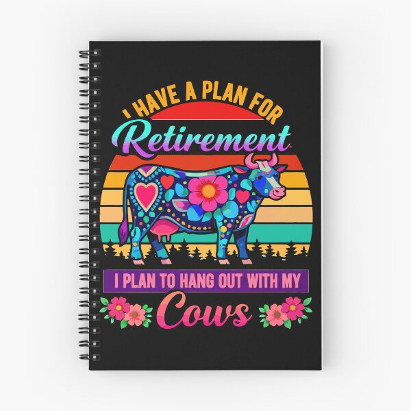 Item preview, Retirement Plan Hang Out With My Cows - Funny Floral Cow Art designed and sold by BendyBeasts.