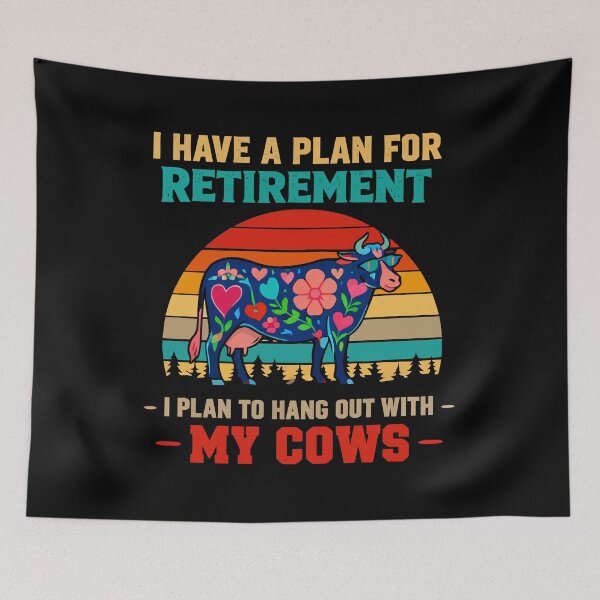 Item preview, Retirement Plan Hang Out With My Cows - Funny Floral Cow Art designed and sold by BendyBeasts.