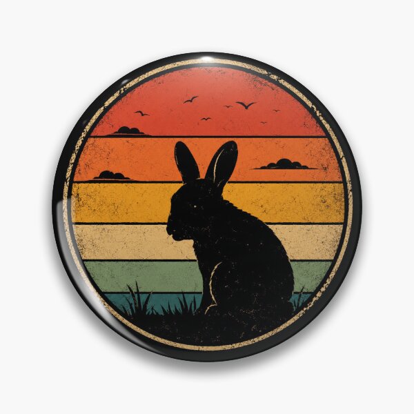 Item preview, Vintage Rabbit Silhouette Sunset Circle Retro Bunny designed and sold by Moizento.