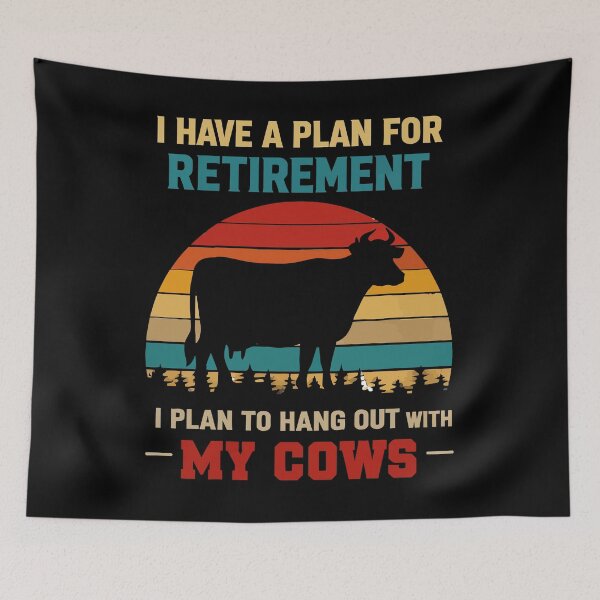 Item preview, Retirement Plan Hang Out With My Cows - Funny Floral Cow Art designed and sold by BendyBeasts.