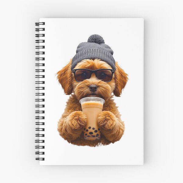 Artikelvorschau, Hipster-Cavapoo trinkt Boba-Tee | Niedliches Kawaii-Design für Hundeliebhaber entworfen und verkauft von Fredster1966.