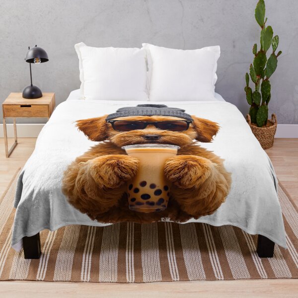 Item preview, Cavapoo hipster tomando té de burbujas | Lindo diseño kawaii para amantes de los perros designed and sold by Fredster1966.
